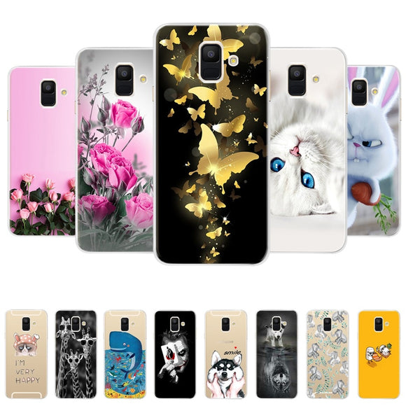Case For Samsung Galaxy A6 2018 Transparent Cartoon Soft TPU Silicone Phone Cases Back Cover For Samsung Galaxy A6 A 6 Plus 2018