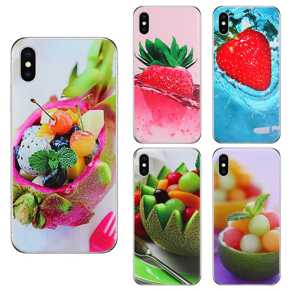 Fruit Lemon Strawberry Phone Case For iphone 7 8 Plus Transparent TPU Cases For iphone 6 6s X 10 XS XR XS Max Cover Capa gift
